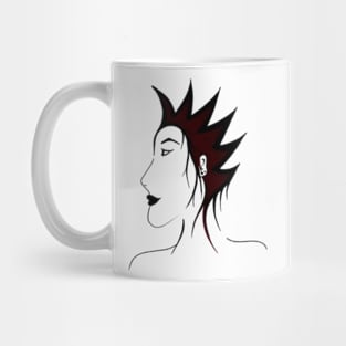 Black and white girl with punk hairstyle Mug